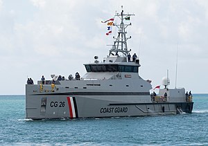 Trinidad and Tobago Ship Quinam arriving in Montego Bay, Jamaica - 160619-N-FE728-103 (cropped).jpg