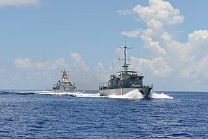 Marshall Islands Police patrol vessel Lomor and USCGC Oliver Berry - 180703-G-CA140-115.jpg