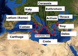 Map showing the journey.