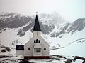 The church in Grytviken, South Georgia, one of the buildings kept in repair.